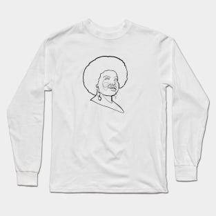 Female Face Line Art Long Sleeve T-Shirt